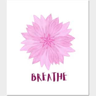 Breathe. Pink flowers Posters and Art